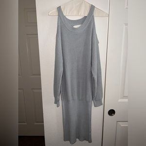 Bodycon Sweater Dress With Peak-A-Boo Shoulder Detail